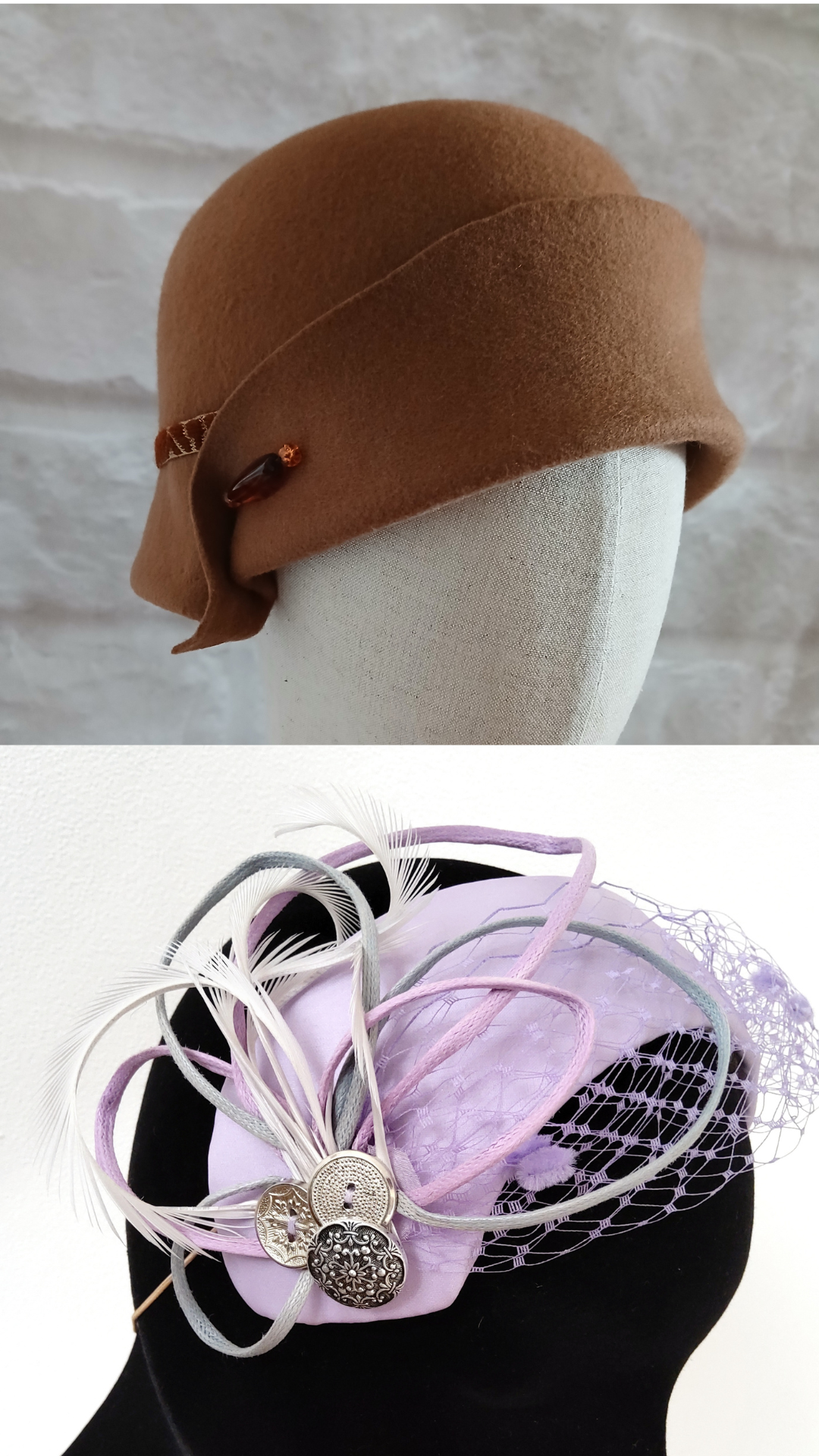 Chapeau cloche en feutre et coiffe rétro